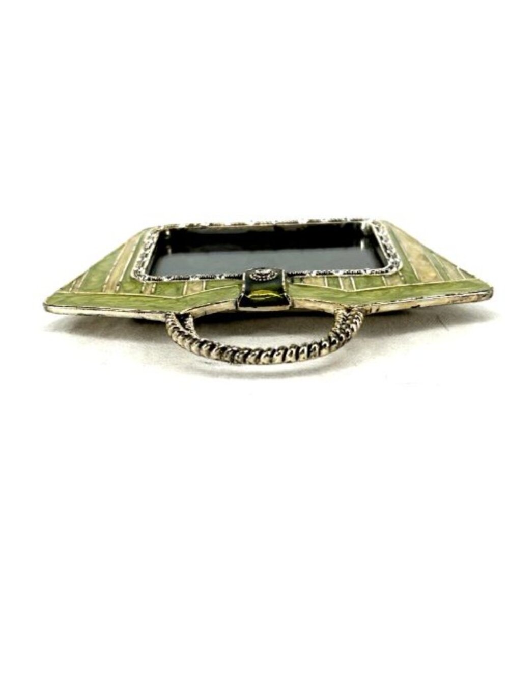 Photo Frame Green Enamel Handbag Purse Shape 2 x 3" Tabletop - Picture 8 of 10